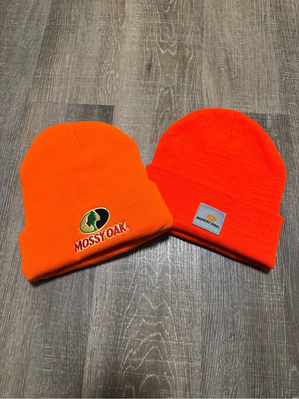 Mossy Oak Blaze Orange Knit Beanie Pair